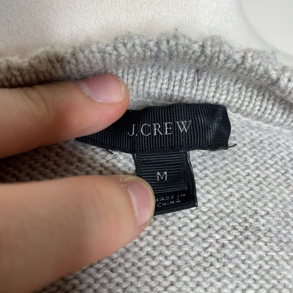 J Crew Sweater 100% Wool Grey With Red Green And Blue Stripes Size M Women’s - Picture 8 of 9